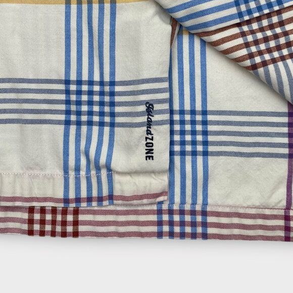 Tommy Bahama Shirt Mens Extra Large Silk Check Striped White Island Zone Pockets - Picture 8 of 14